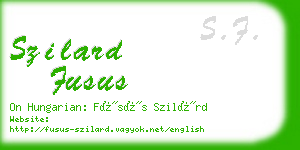 szilard fusus business card